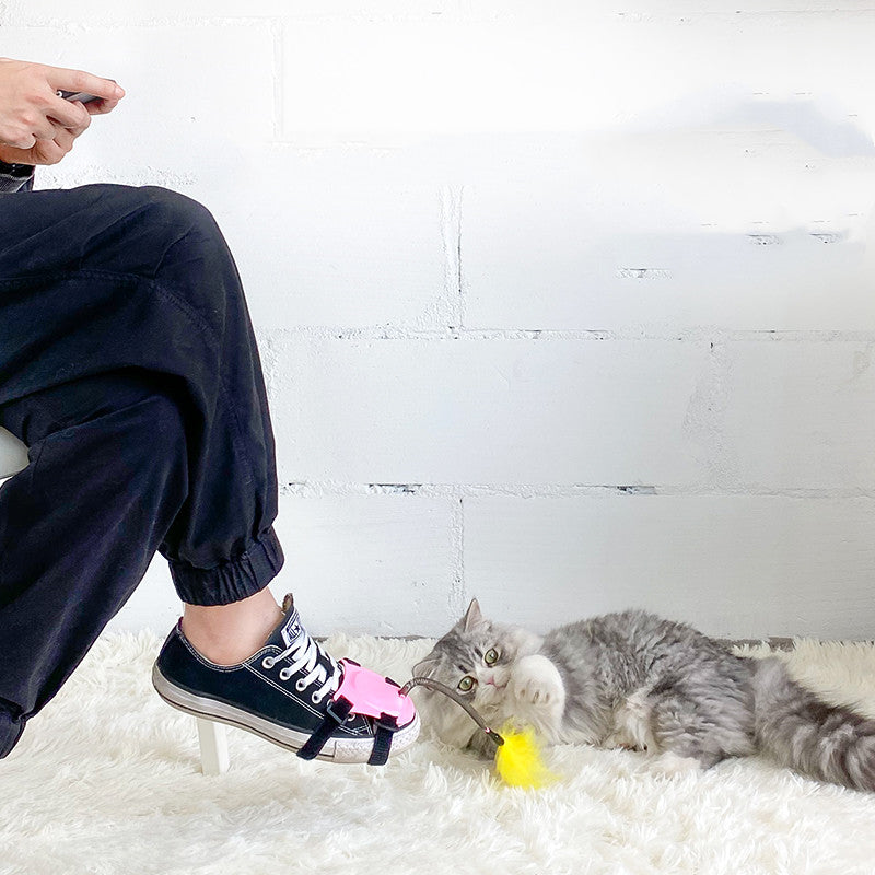 Hands-free Feather Shoe Cat Toy