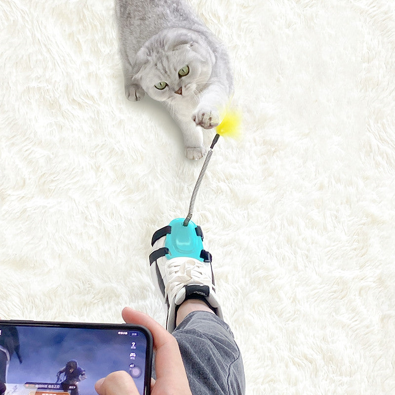 Hands-free Feather Shoe Cat Toy