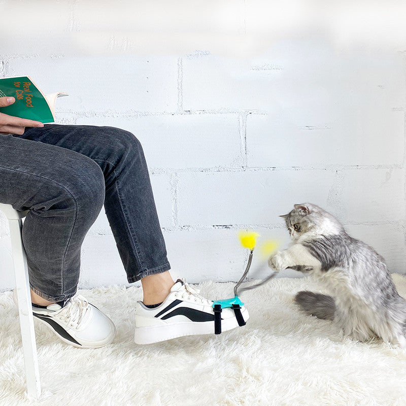 Hands-free Feather Shoe Cat Toy